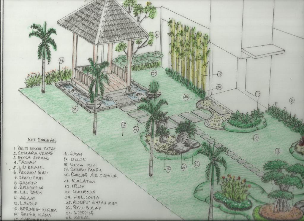 Sketsa taman  tukang taman murah  Tukang Taman