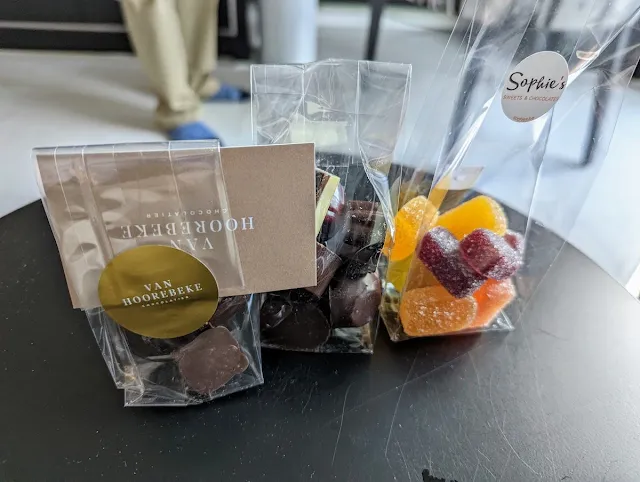 Bags of Ghent Chocolate and Pate de Fruit