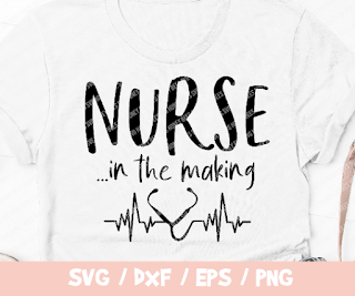 Nurse In The Making SVG, Future Nurse Vector, Heartbeat svg,Heart beat svg, Healthcare, Nurse SVG cut file, Stethoscope Heart Cardiogram