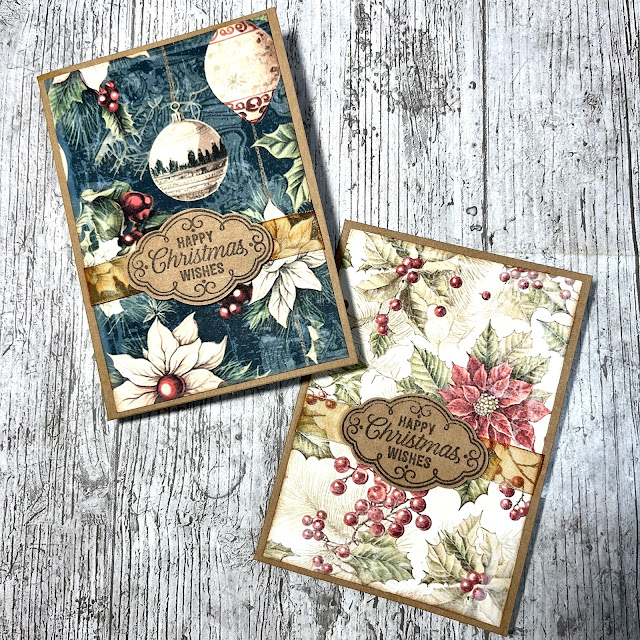 Quick Vintage Christmas Cards Using  RachandBellaCrafts  Shabby Backgrounds