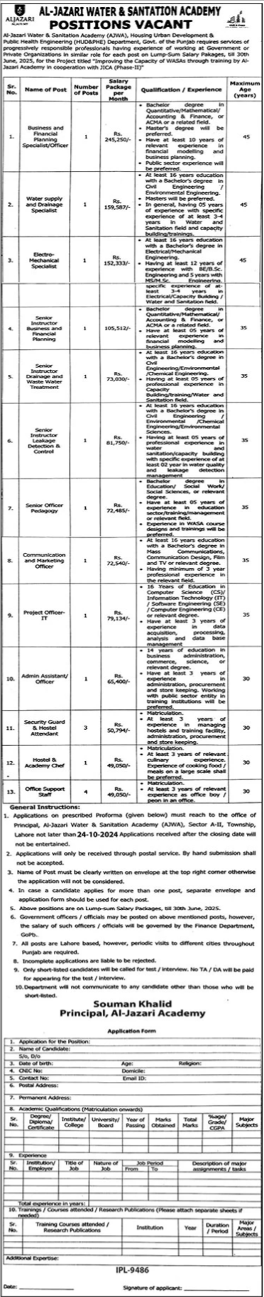 Al Jazari Water & Sanitation Academy Jobs 2024