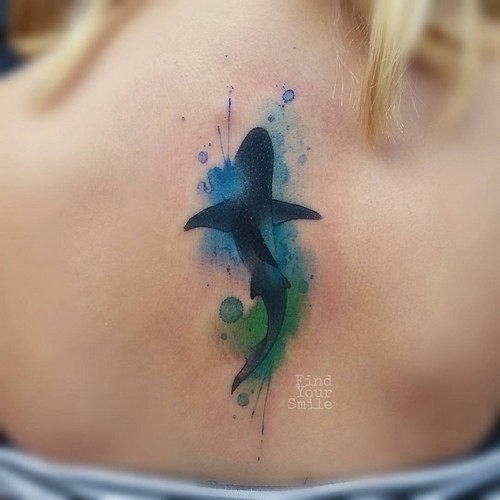 este_elegante_tubaro_aquarela_tatuagem