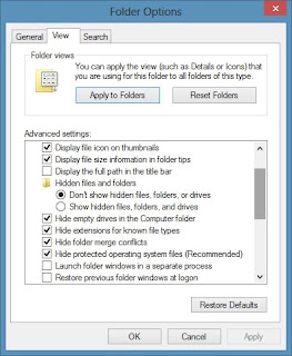 Windows 8 Folder Options