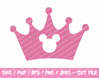 Disney Crown SVG, Crown Cut File, Instant Download, Cricut, Silhouette, Heart Crown SVG, Princess Crown, Mickey Head Crown, Disney Crown Svg