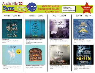 AudioSync brochure listing the pairs of books available for download. The books are listed in the main post.