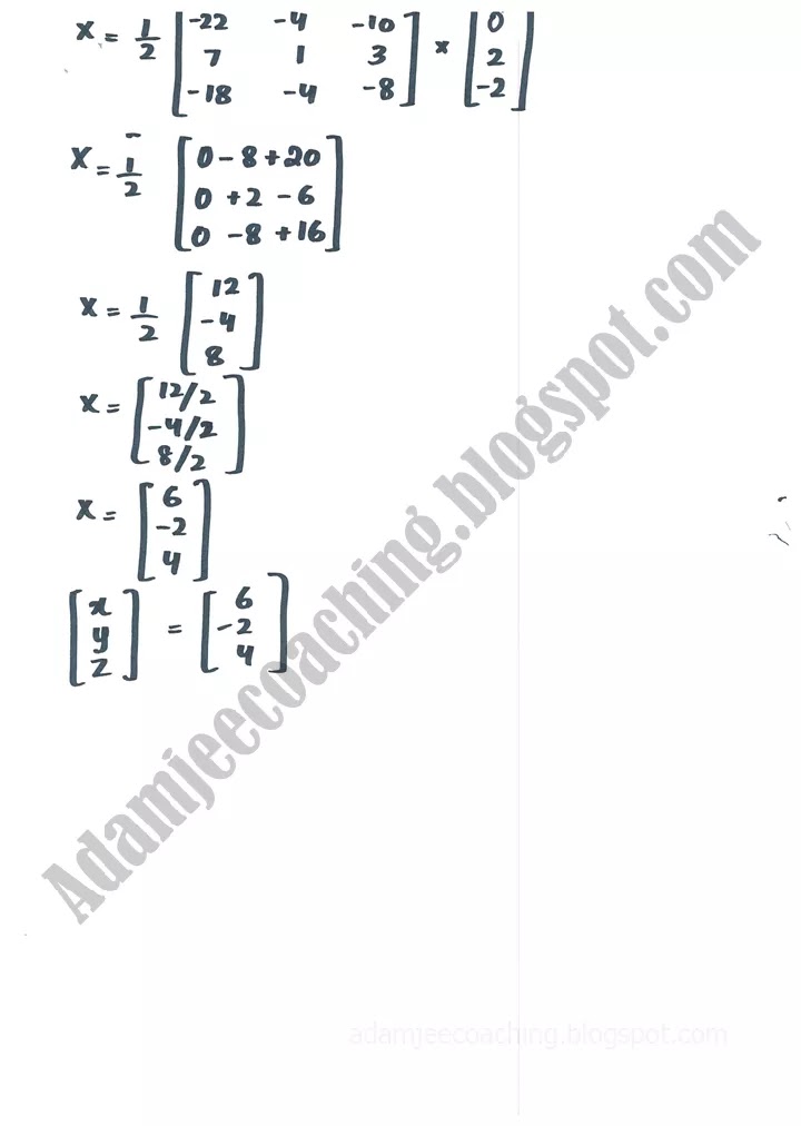 matrices-and-determinants-review-exercise-mathematics-11th