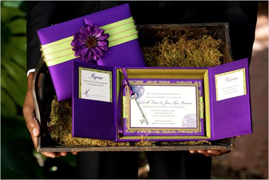 wedding invitation purple turquoise gold