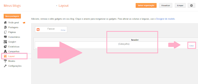 Como mudar o cabeçalho do blog