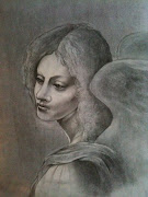 Angel Inspiration from a Da Vinci painting using. chalk and charcoal.