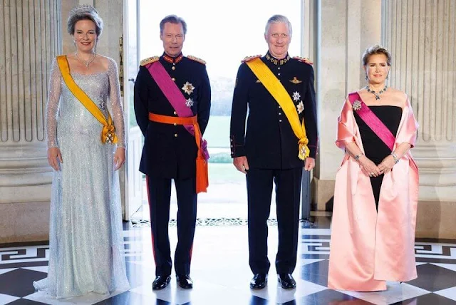 King Philippe and Queen Mathilde, Grand Duke Henri and Grand Duchess Maria Teresa. Maria Teresa and Mathilde tiara