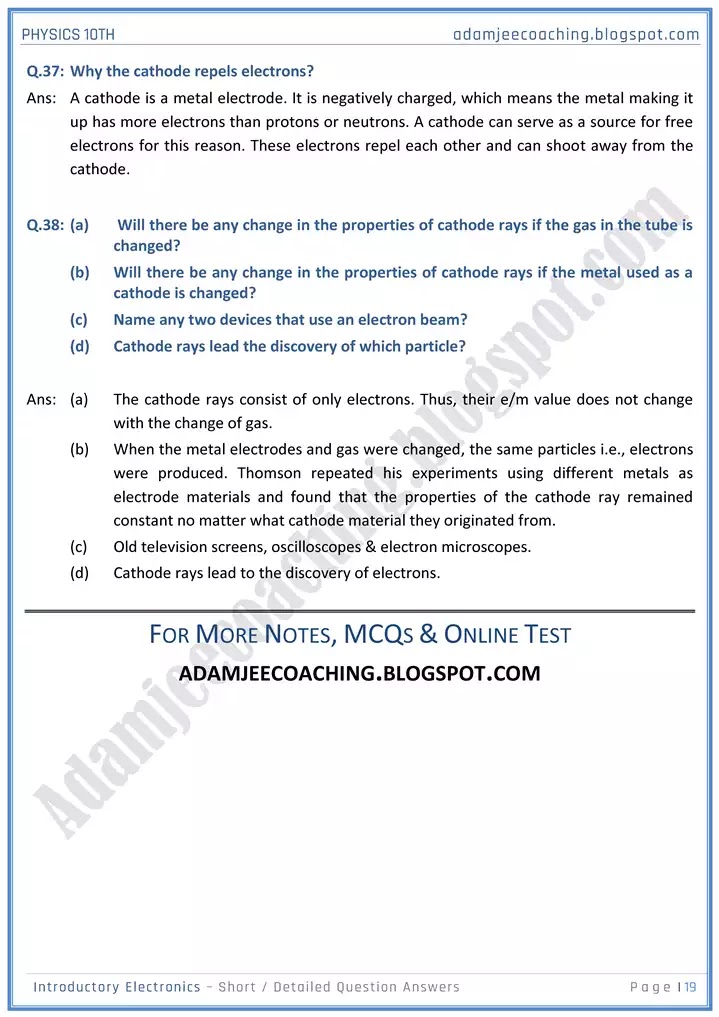 introductory-electronics-short-and-detailed-answer-questions-physics-10th