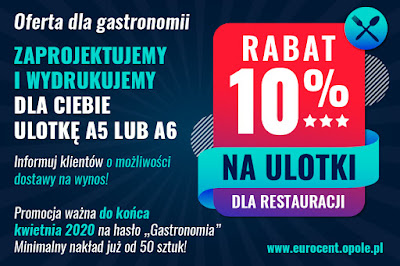  Ulotki dla branży gastronomicznej 10% taniej w Eurocent Opole