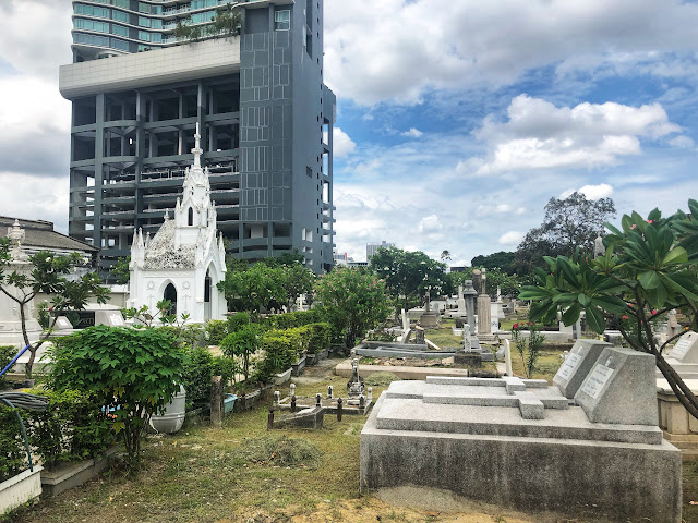 graves and mausoleums at the Bangkok Protestant Cemetery