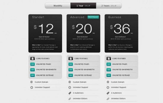 Stada Pricing Tables PSD