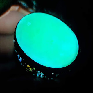 Batu Bacan Gulau Kristal HQ BC072 Body Glass Super Klimis Ikatan Perak HM