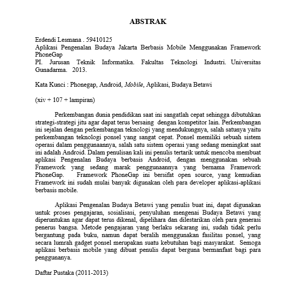 Contoh Abstrak Jurusan Bahasa Indonesia - Virallah