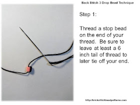 Click the image to view the beaded back stitch beading tutorial image larger.