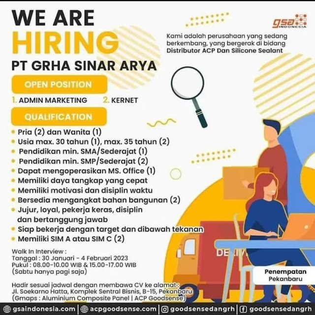 Loker PT Graha Sinar Arya Deadline 4 Februari 2023