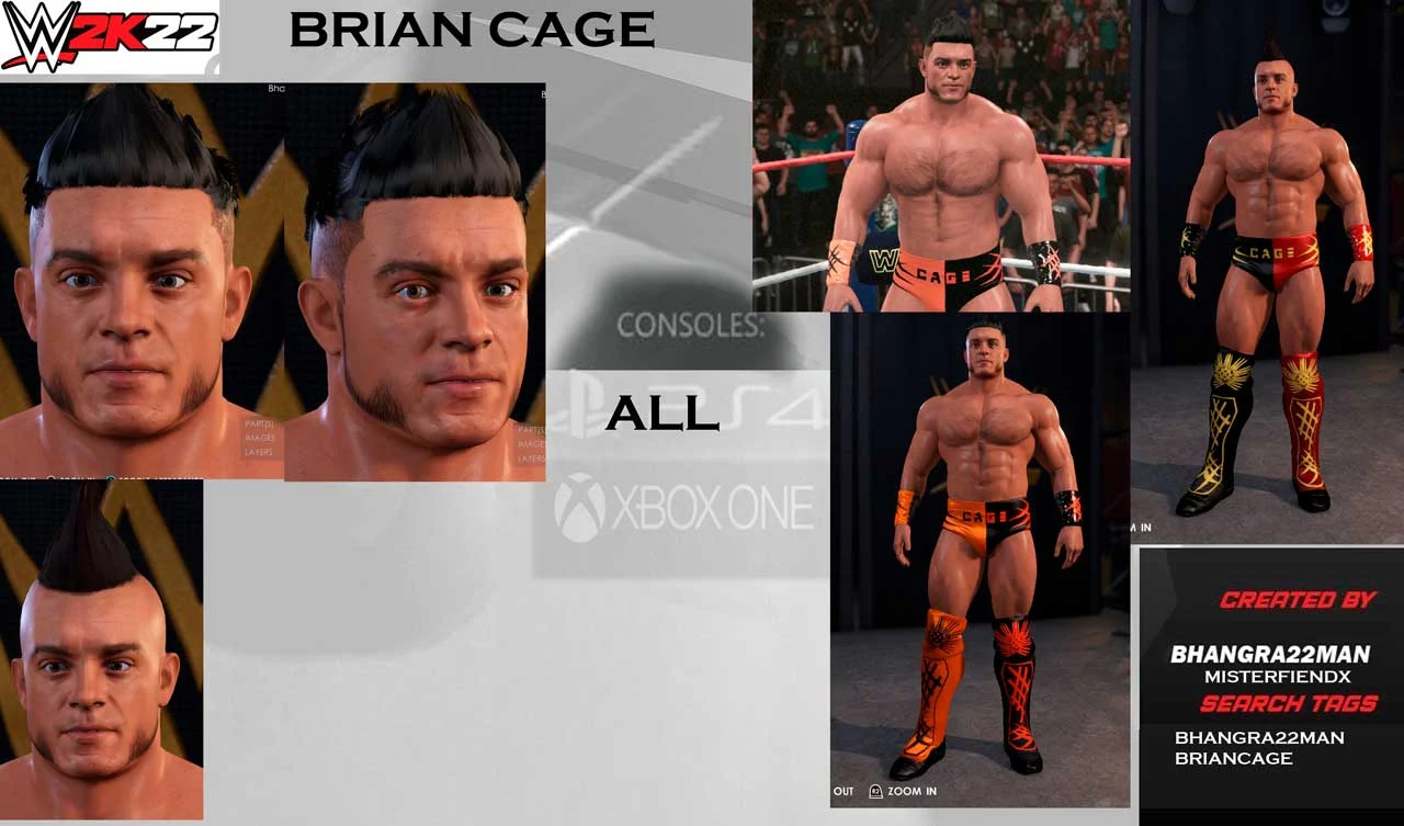 WWE 2K22 Brian Cage Face Scan