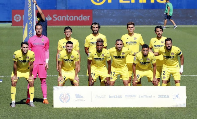 VILLARREAL C. F. Temporada 2020-21. Sergio Asenjo, Gerard Moreno, Raúl Albiol, Pau Torres, Parejo. Pedraza, Moi Gómez, Samu Chukwueze, Paco Alcácer, Coquelin y Mario Gaspar. VILLARREAL C. F. 2 🆚 S. D. EIBAR 1 Sábado 19/09/2020, 16:00 horas. Campeonato de Liga de 1ª División, jornada 2. Villarreal, estadio de La Cerámica. GOLES: ⚽0-1: 49’, Kike García. ⚽1-1: 62’, Gerard Moreno. ⚽2-1: 71’, Paco Alcácer.