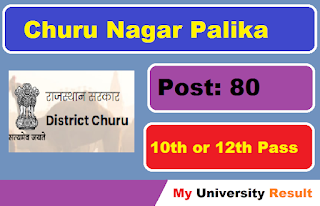 Churu Nagar Palika Vacancy 2022