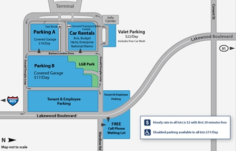 Long Beach Airport Parking Map