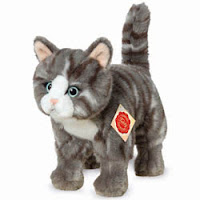 Teddy Hermann Standing Grey Tabby Cat 20cm Soft Toy