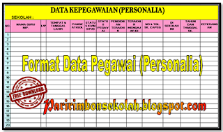 FORMAT DATA PEGAWAI PERSONALIA TERBARU