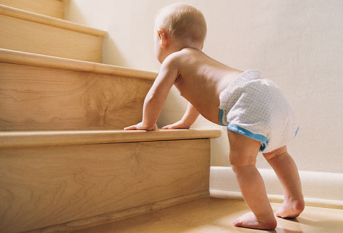 Your baby probably will start trying to climb stairs soon after she ...