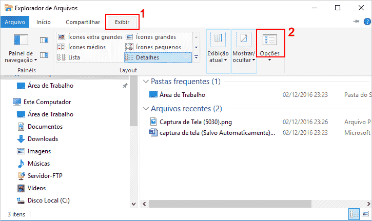 Desativar acesso rápido no Explorador de arquivos do Windows 10