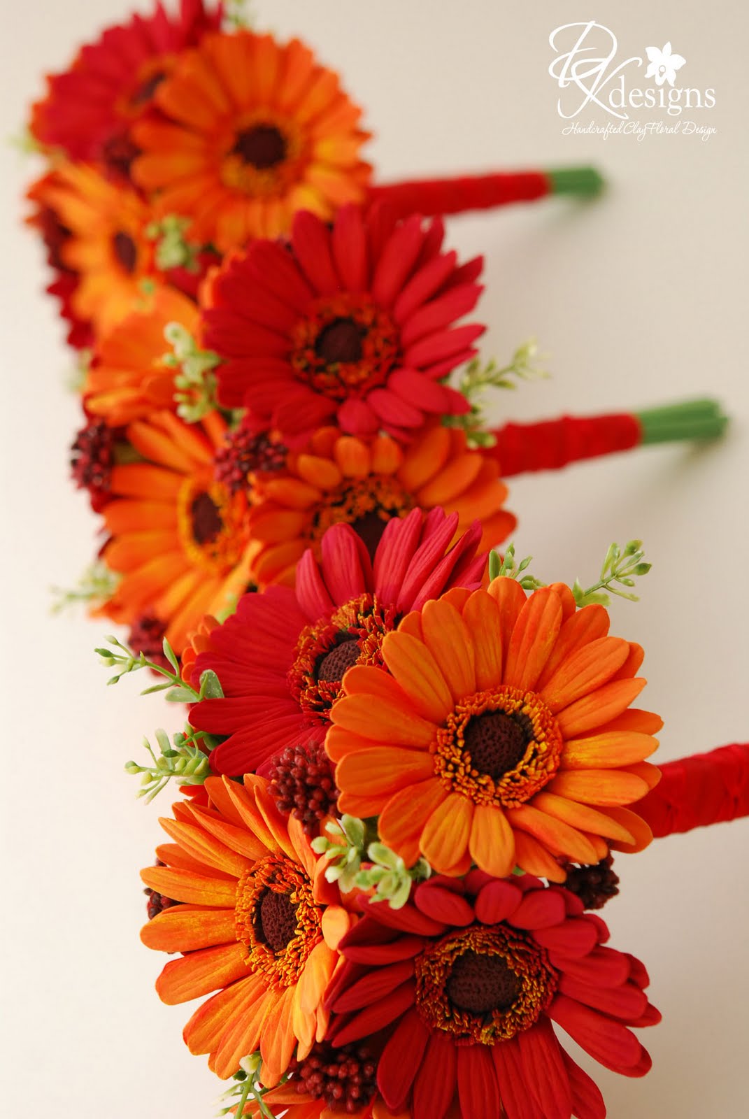 red bridesmaid dresses.