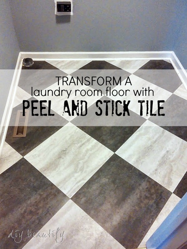 Transform a Laundry Room Floor with Peel and Stick Tiles 