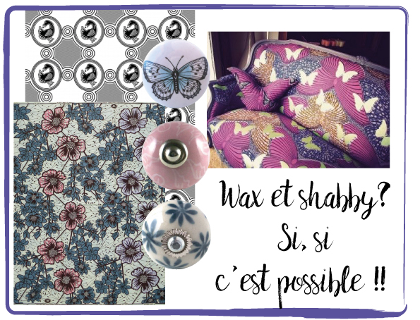 wax tissus, bouton de meuble shabby