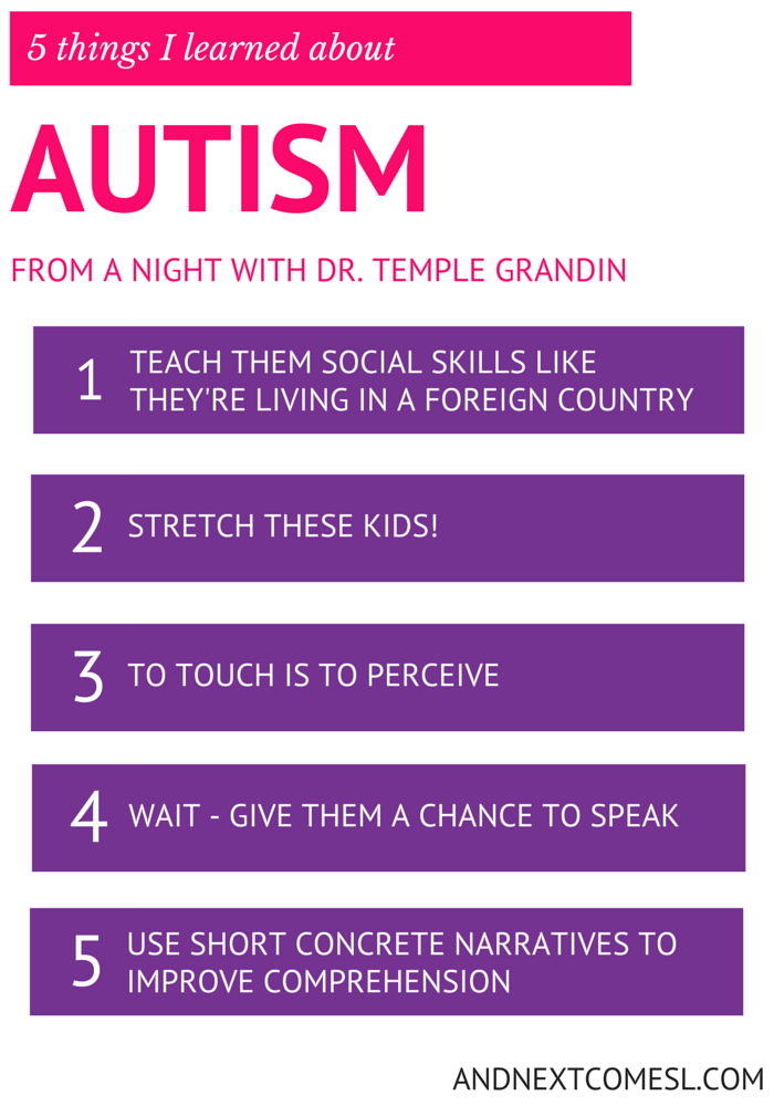 5 things I learned about autism & hyperlexia from a night with Dr. Temple Grandin from And Next Comes L