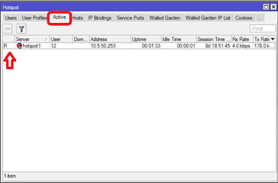 mikrotik - hotspot active users