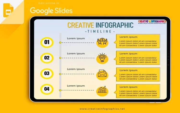 4 Stage Timeline Infographics Template