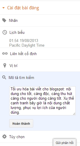 Cách tối ưu hóa blogspot ( phần 2)