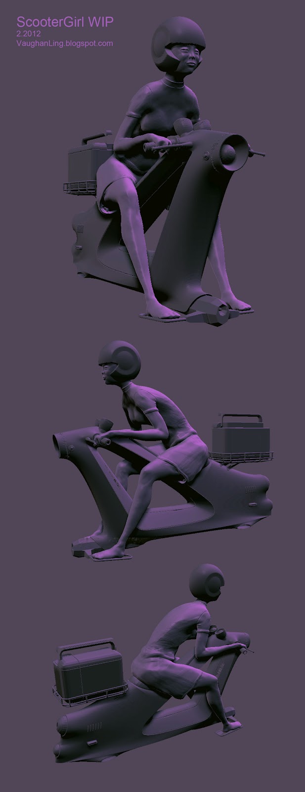 Brought in a scooter model from Modo for posing reference.