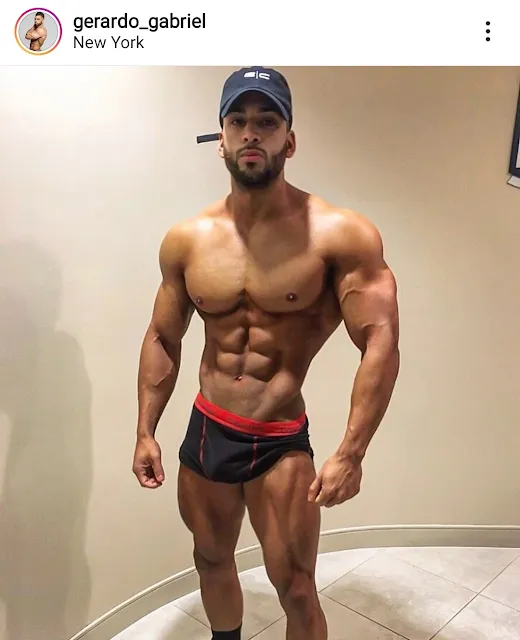 Legs, torso, Gerardo Gabriel Show his muscles