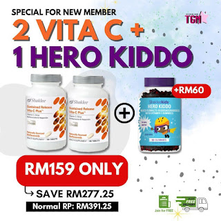 Promosi Hero Kiddo Gummy RM60 PWP 2 Botol Vita-C Shaklee