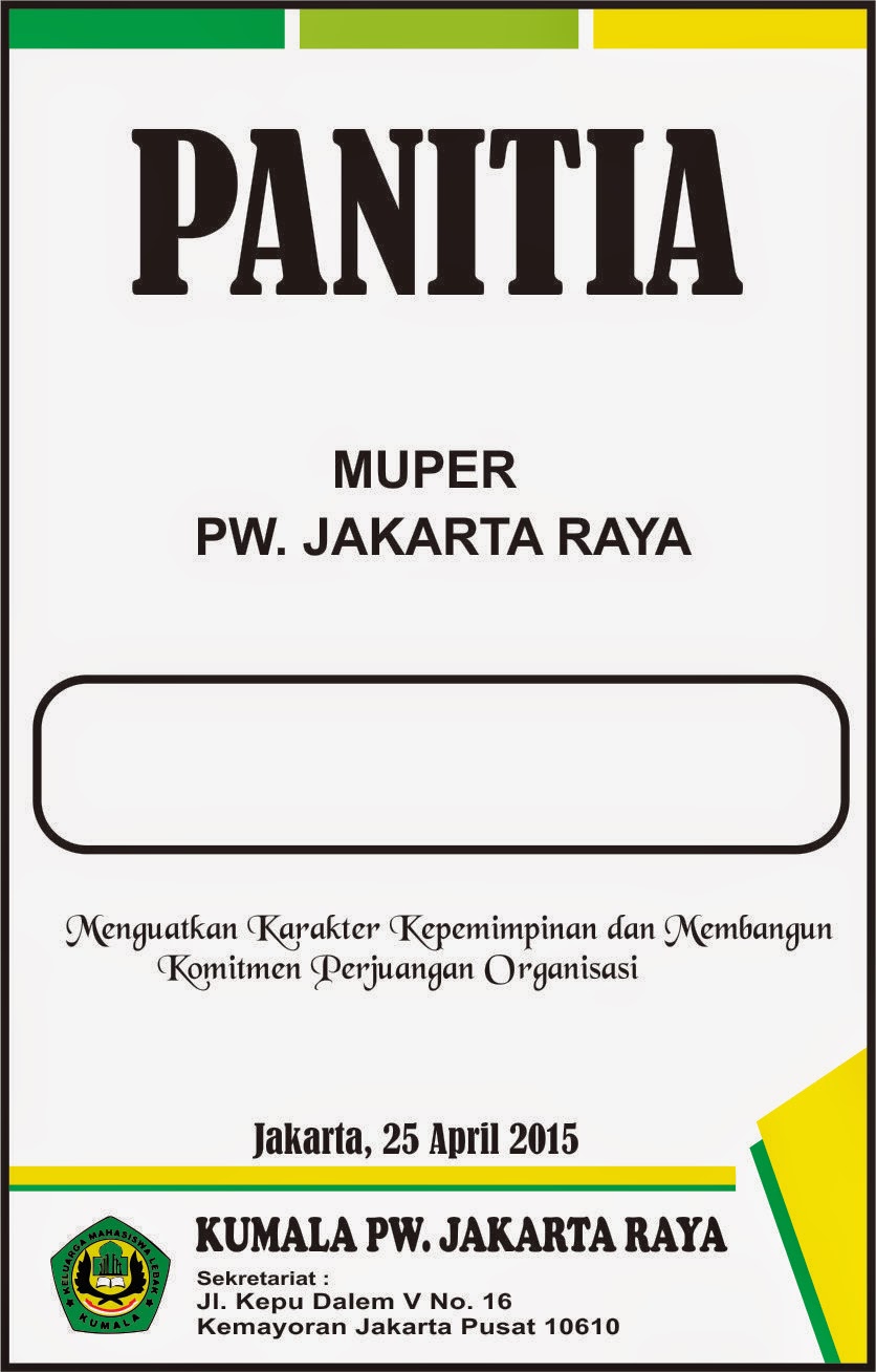  Desain  ID  Card  Panitia  MUPER KUMALA Jakarta Raya Graphic 