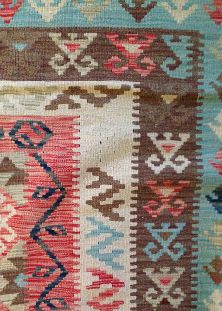 Farmhouse Master Bedroom - KIlim Rug - esalerugs.com