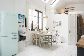 Comedor - Agradables detalles en tono pastel para este precioso mini piso nordico
