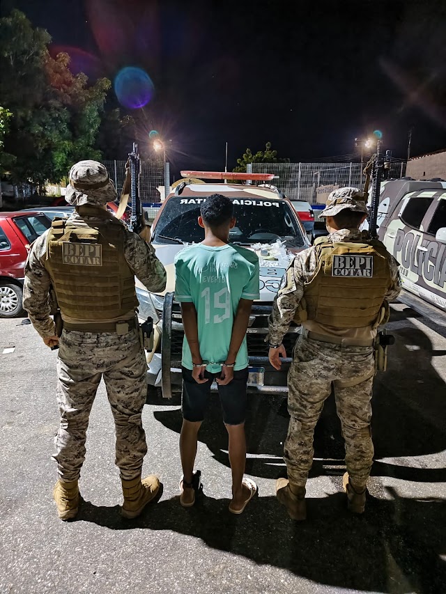 TAMBORIL:  BEPI/COTAR PRENDE ACUSADO DE TRÁFICO DE DROGAS NA ZONA RURAL.