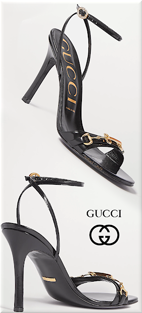 ♦Gucci Moorea horsebit-detailed black patent-leather sandals #gucci #shoes #brilliantluxury