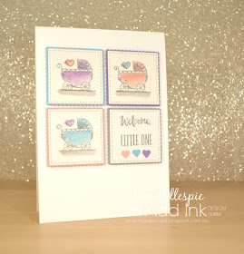 scissorspapercard, Stampin' Up!, Just Add Ink, Witty-cisms, Peaceful Moments, Music From The Heart, Baby Card