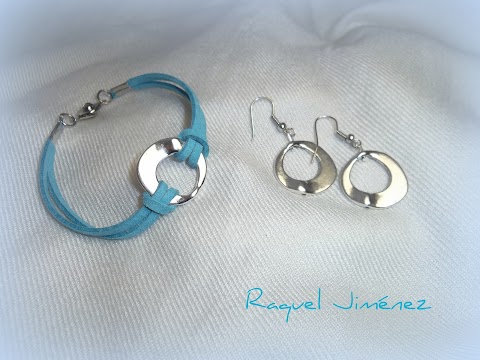 PULSERA Y PENDIENTES EN AZUL TURQUESA