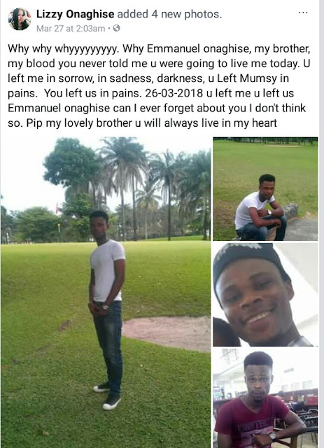 Photos: 27-year-old Ambrose Alli University student hacked to death in Lagos by suspected cultists