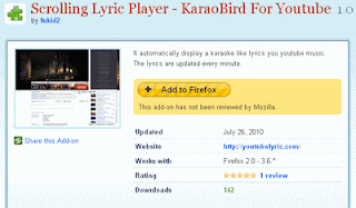 SLP KaraoBird For Youtube firefox addons