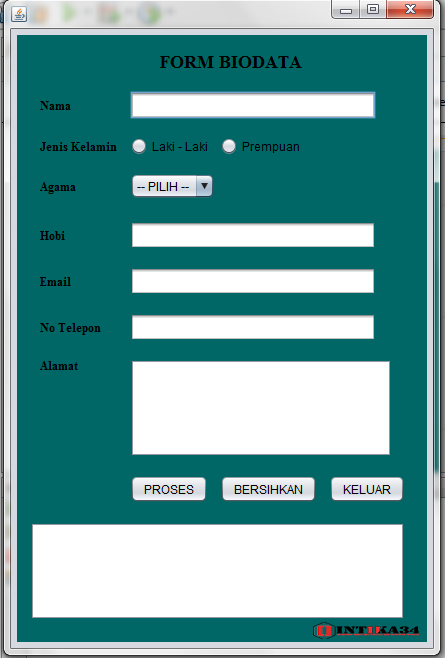 Belajar Netbeans - Membuat Form Biodata Sederhana dengan 